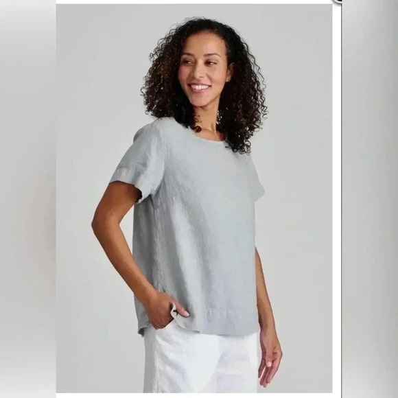 FLAX | Blue Linen “Roadie Tee” Size S - Picture 1 of 12